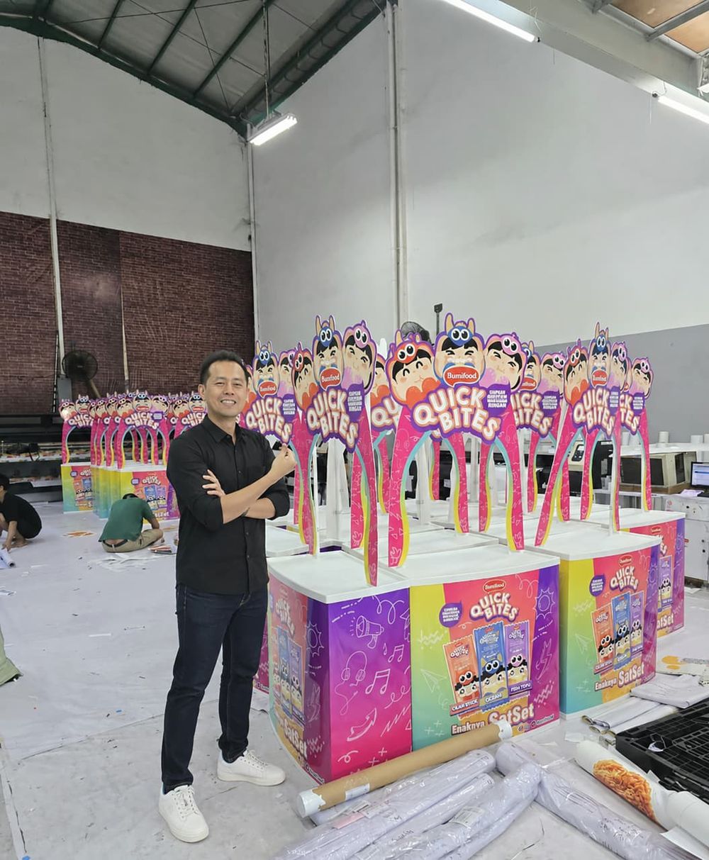 Bumifood Quick Bites POP display standees produced by Beruang